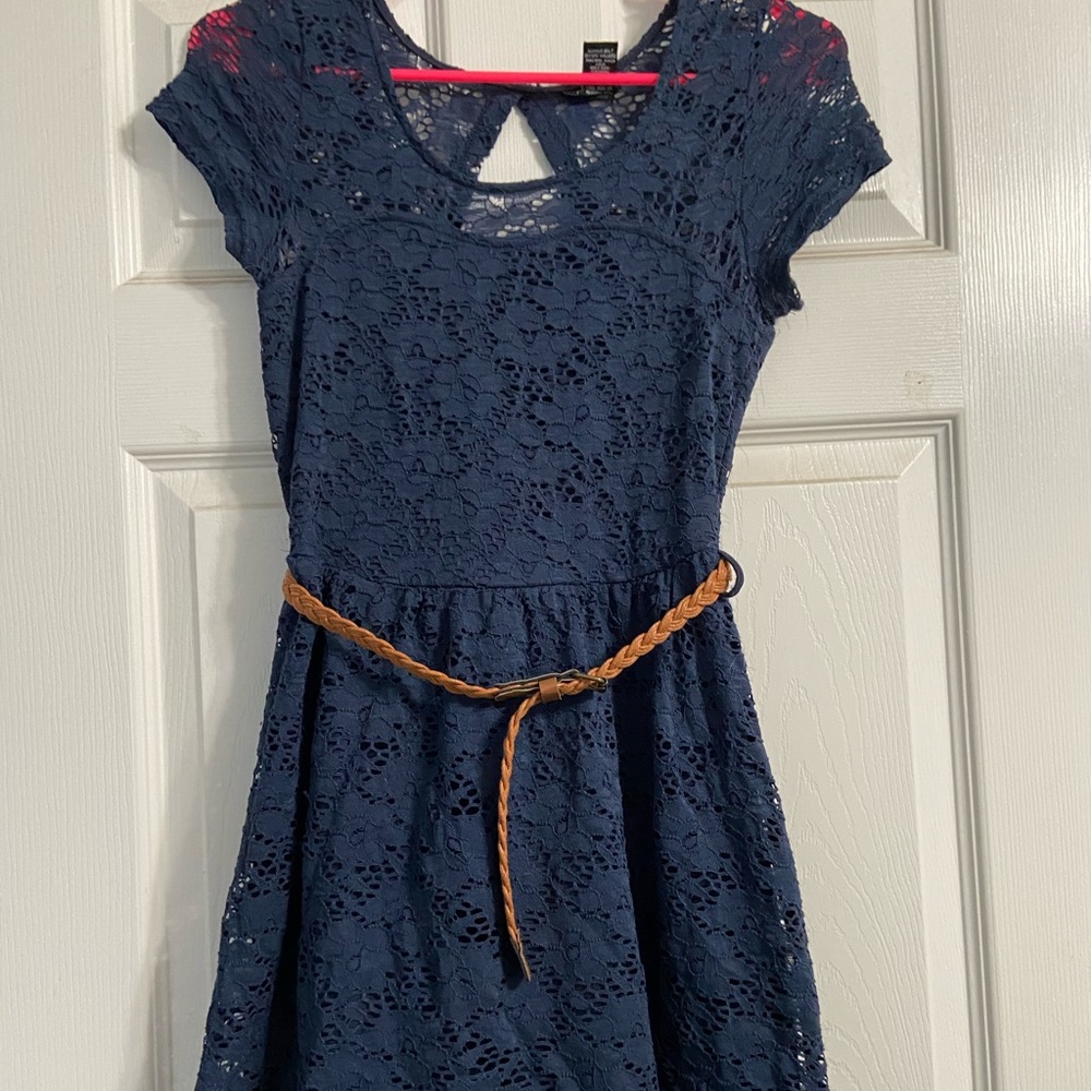 Rue 21 navy blue lace overlay dress with cutout